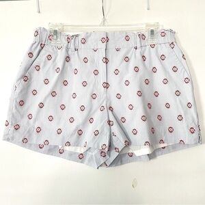 LOFT striped embroidered shorts blue white red size small